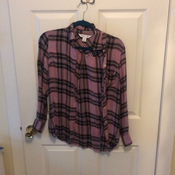 Old Navy Tops - Purple plaid shirt